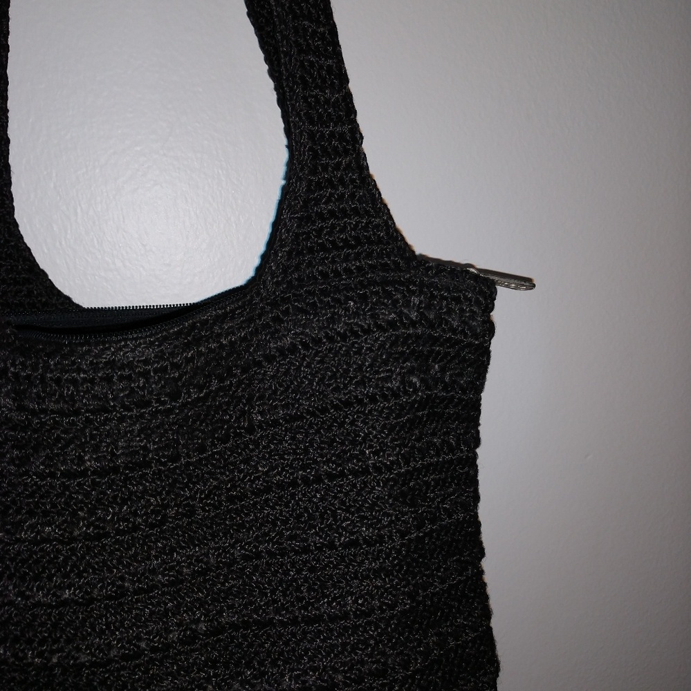 the Sak Classic Crotchet black shoulder bag